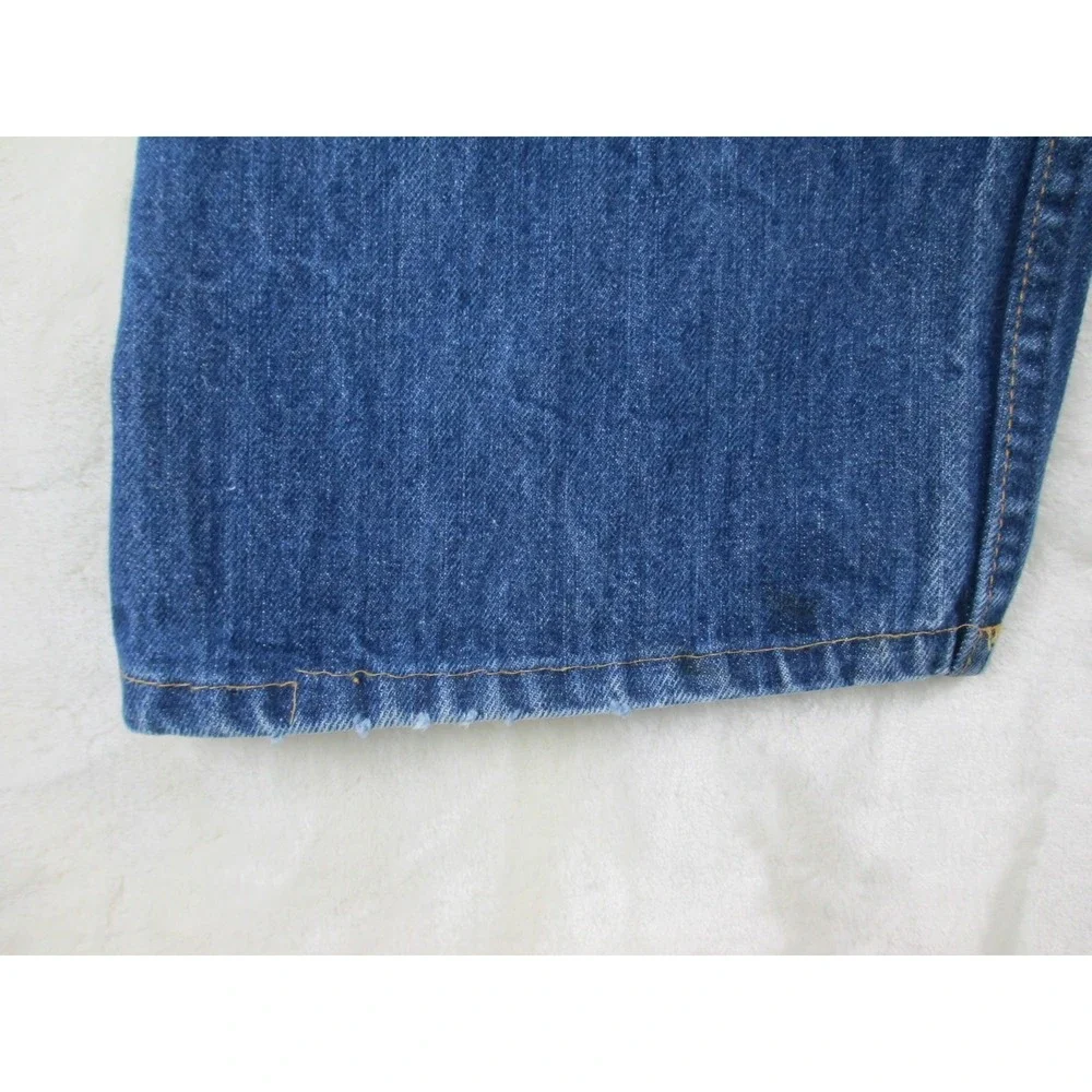 VINTAGE Levi's 505 Pants Mens 42 Blue Denim Jeans Straight Leg HEMMED 80s 42X25*